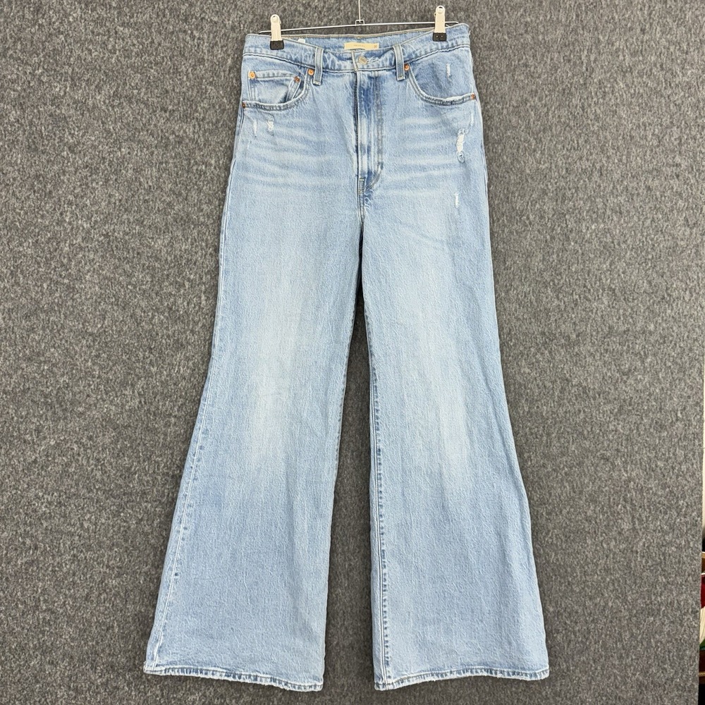 Levi's Premium Ribcage Bell Jeans Women's 30x32 Light Wash High Rise Flare Y2K
